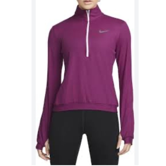 Nike Dri-Fit Element Half Zip Pullover Long Sleeve Running Purple - Picture 1 of 11